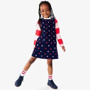 Primary Mini Blooms Navy Blue Romper Dress Sz 14 NWT